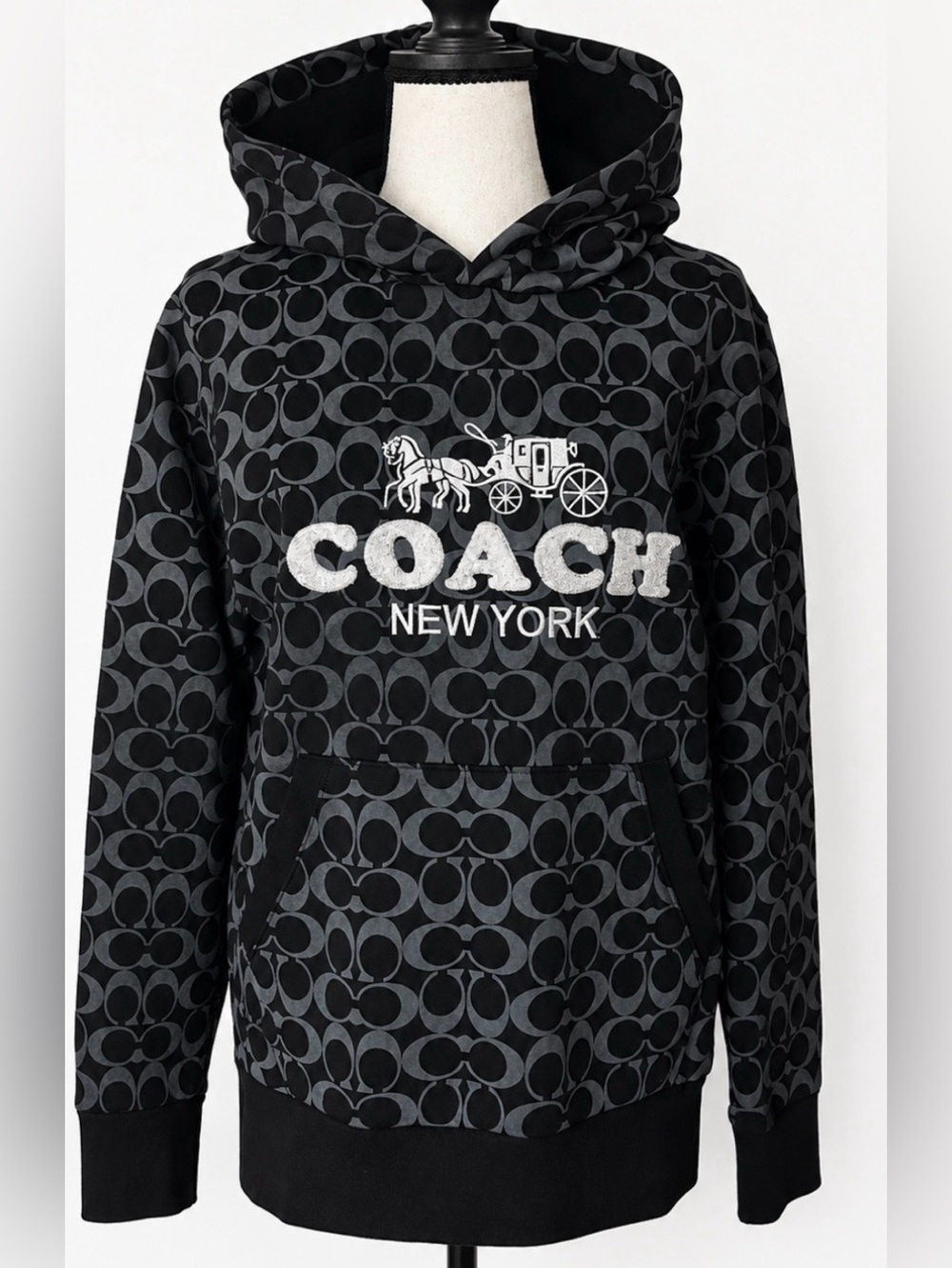 Coach Signature Horse and Carriage All Over C Print Logo Hoodie Monogram Y2K